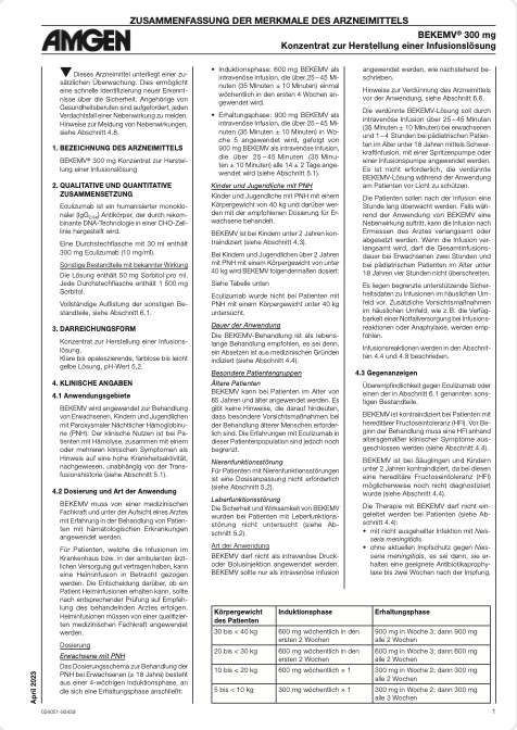 BEKEMV<sup>&reg;</sup> Fachinformation