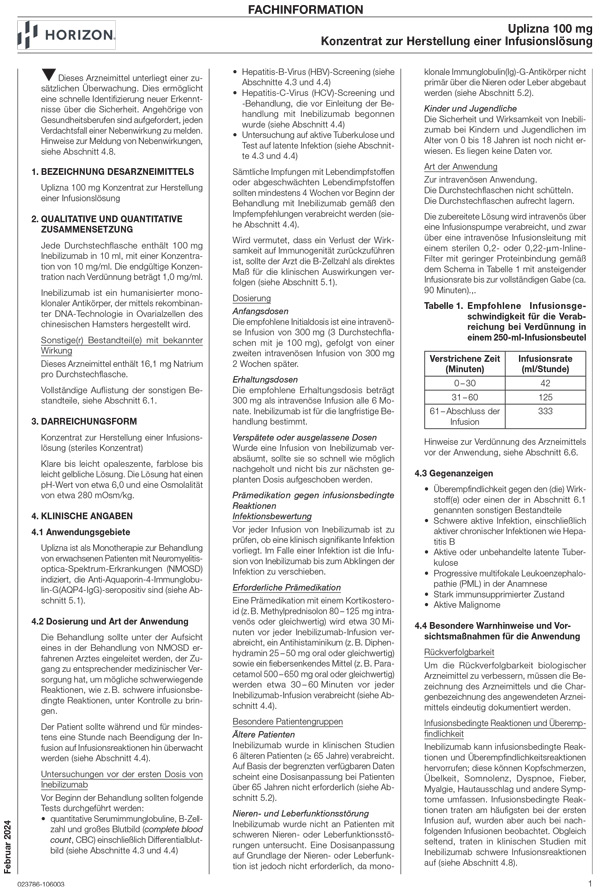 UPLIZNA<sup>&reg;</sup> Fachinformation