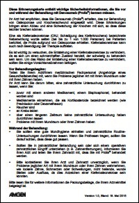 Patientenerinnerungskarte Kieferosteonekrose (ONJ)