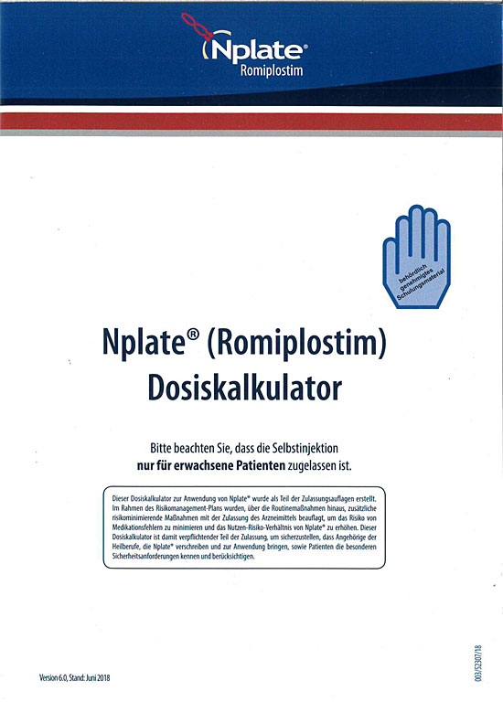 Nplate<sup>®</sup> Dosiskalkulator (Stand: Juni 2018)