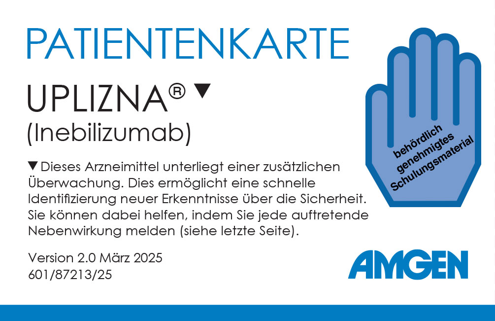 Uplizna<sup>&reg;</sup> Patientenkarte