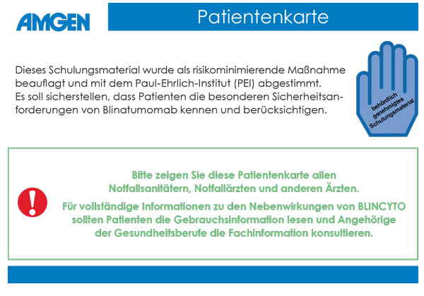 BLINCYTO<sup>&reg;</sup> Patientenkarte