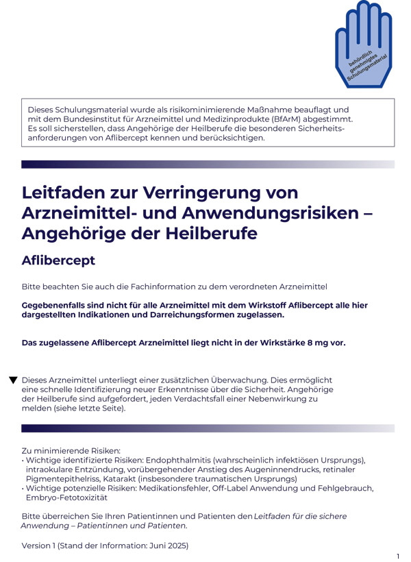 Leitfaden zur Verringerung von Arzneimittel- und Anwendungsrisiken – Angehörige der Heilberufe